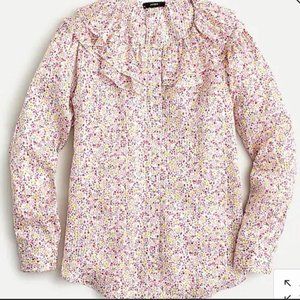 NWT XL J Crew Ruffle top in field day print